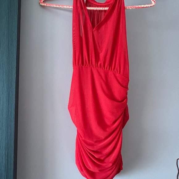 Venus Red sheer halter top size small - Picture 2 of 5